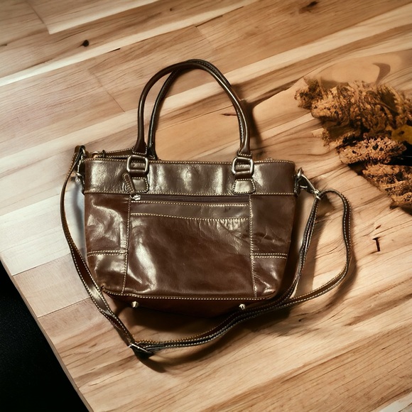 Giani Bernini Handle & Adjustable Latch Off Crossbody Strap Genuine Leather Bag! - Picture 3 of 16